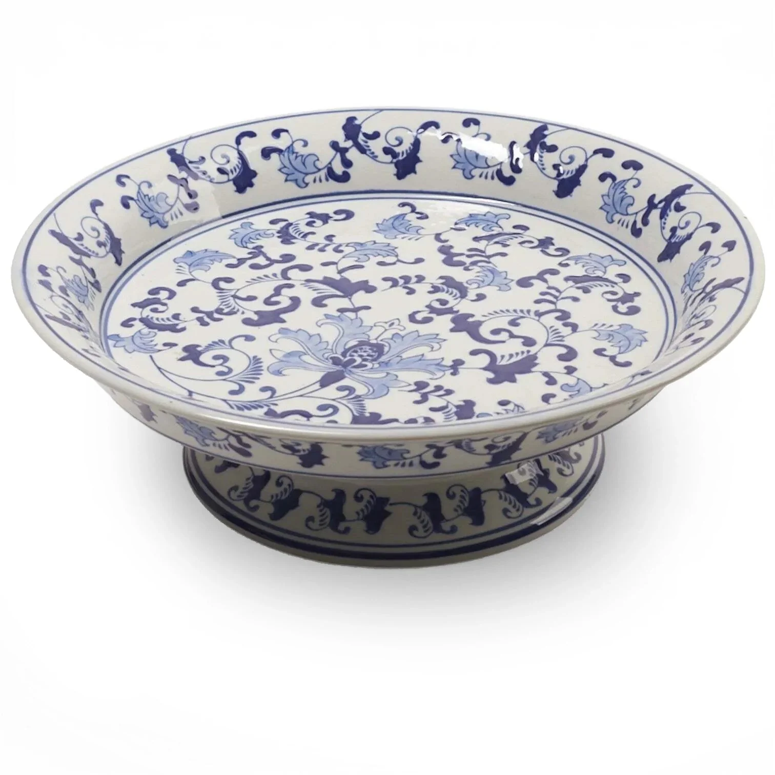 Blue & White Pedestal Plate