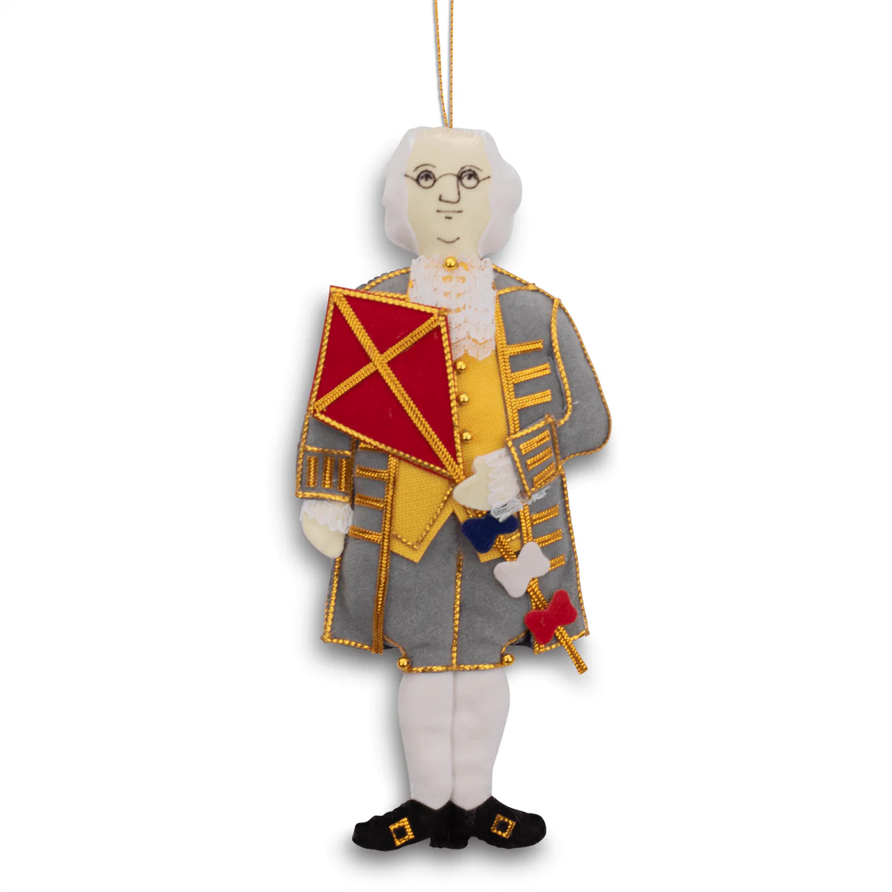 Embroidered Ben Franklin Ornament