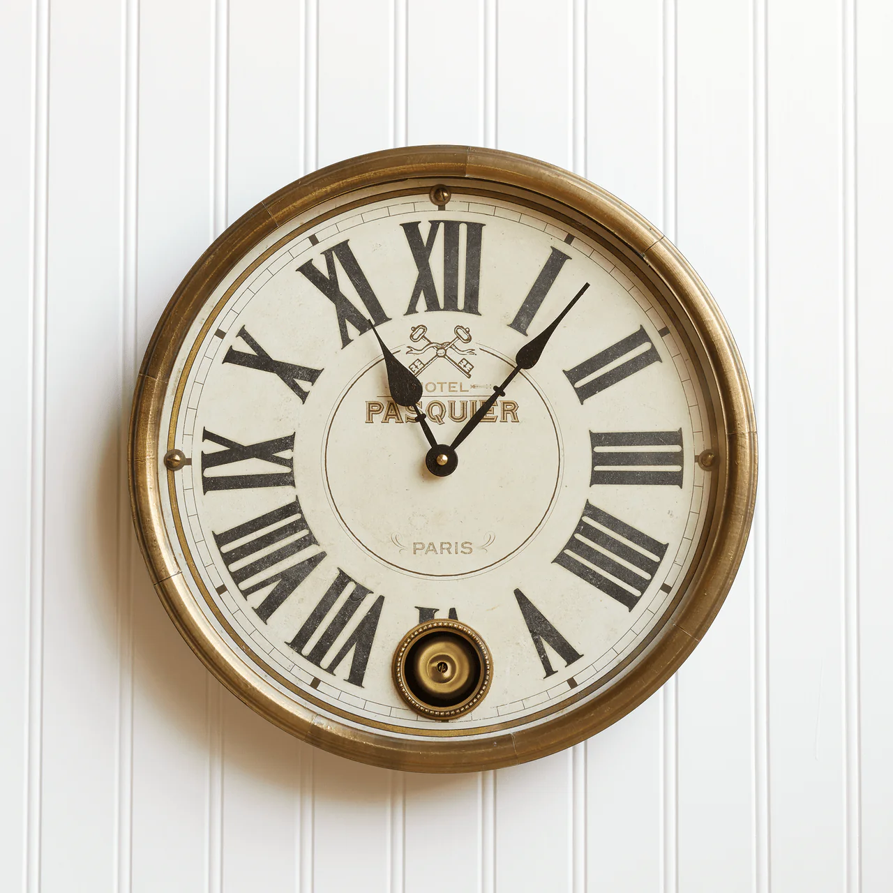 Hotel Pasquier Brass Wall Clock - Image 3