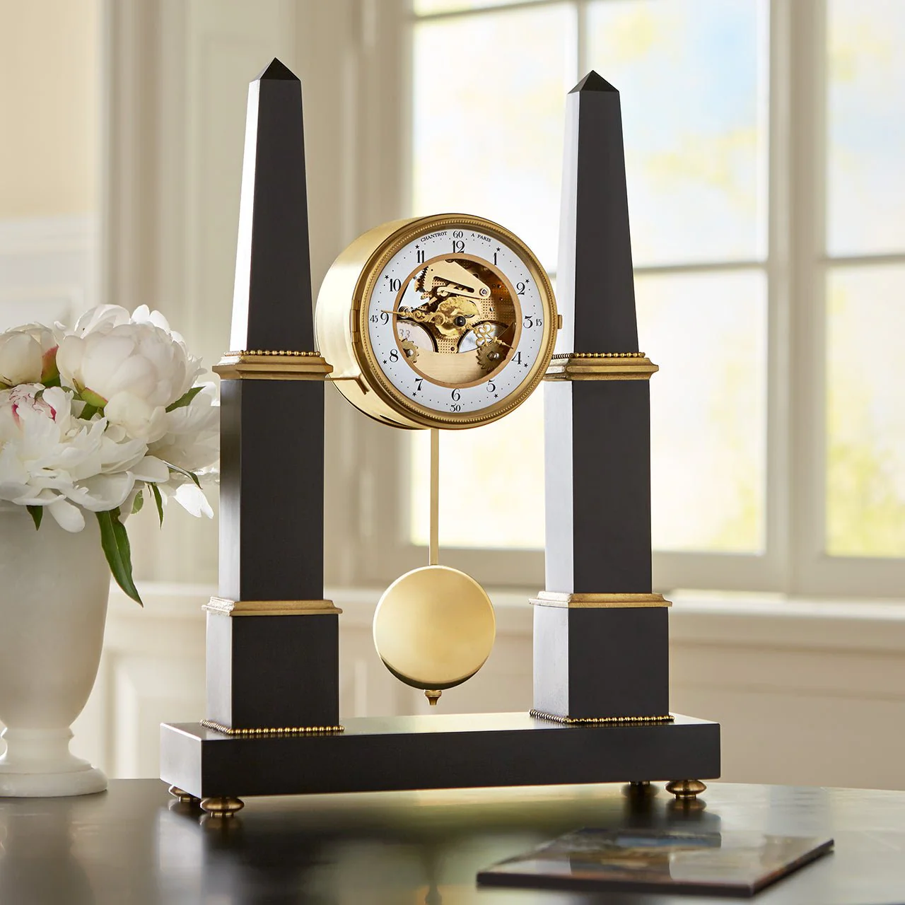 Monticello Obelisk Mantel Clock
