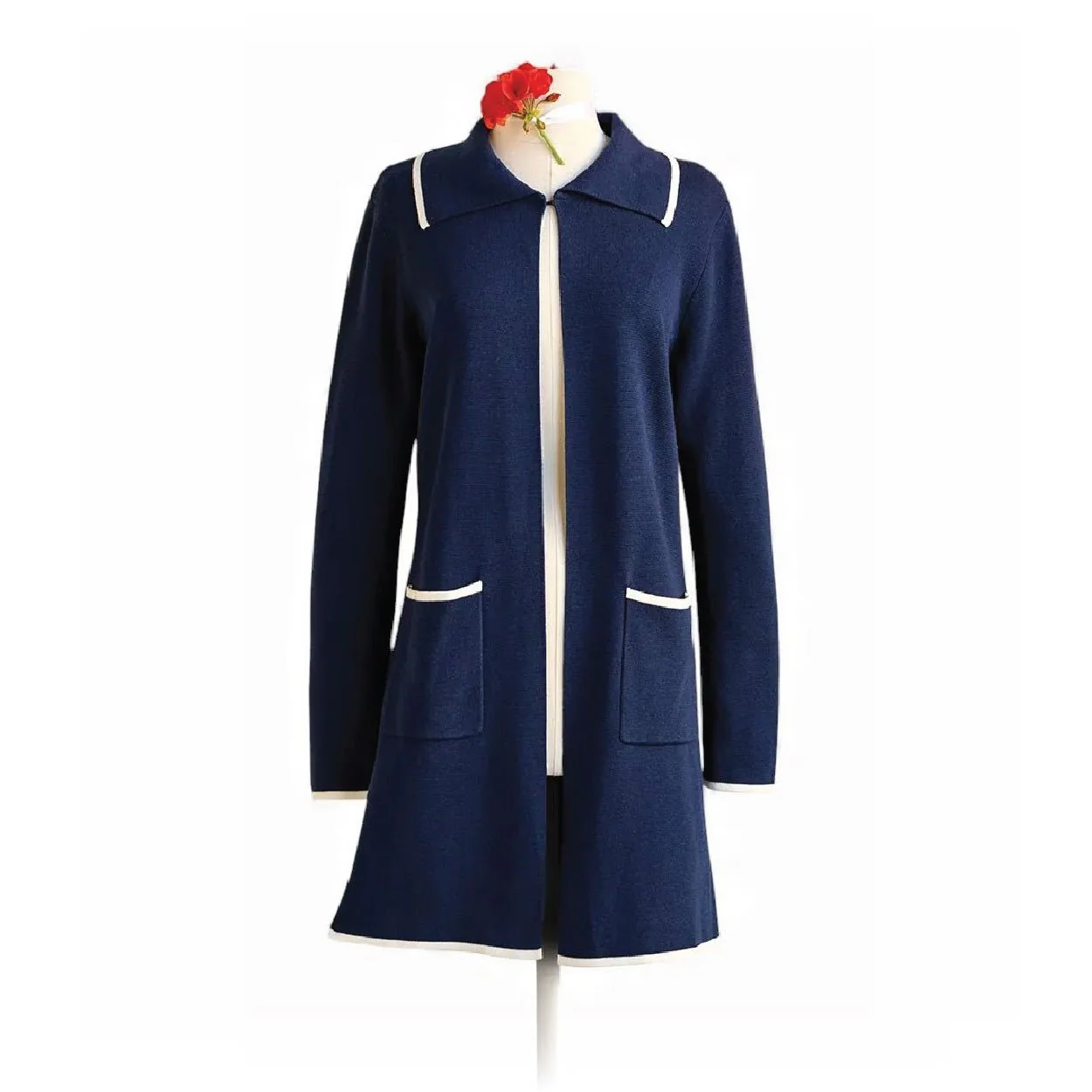 Navy Cardigan Sweater