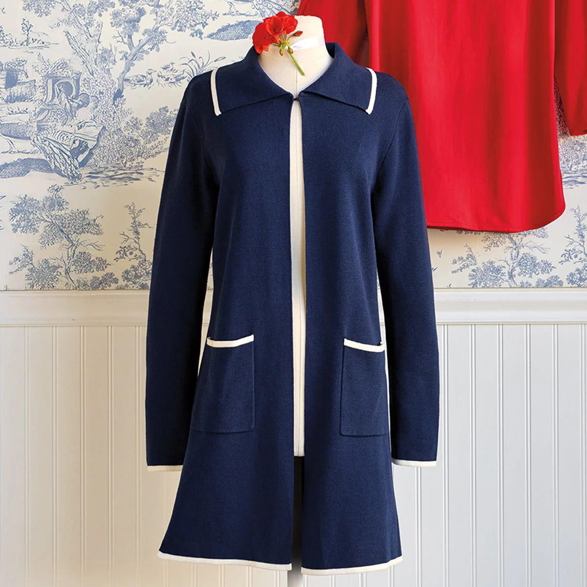 Navy Cardigan Sweater - Image 2