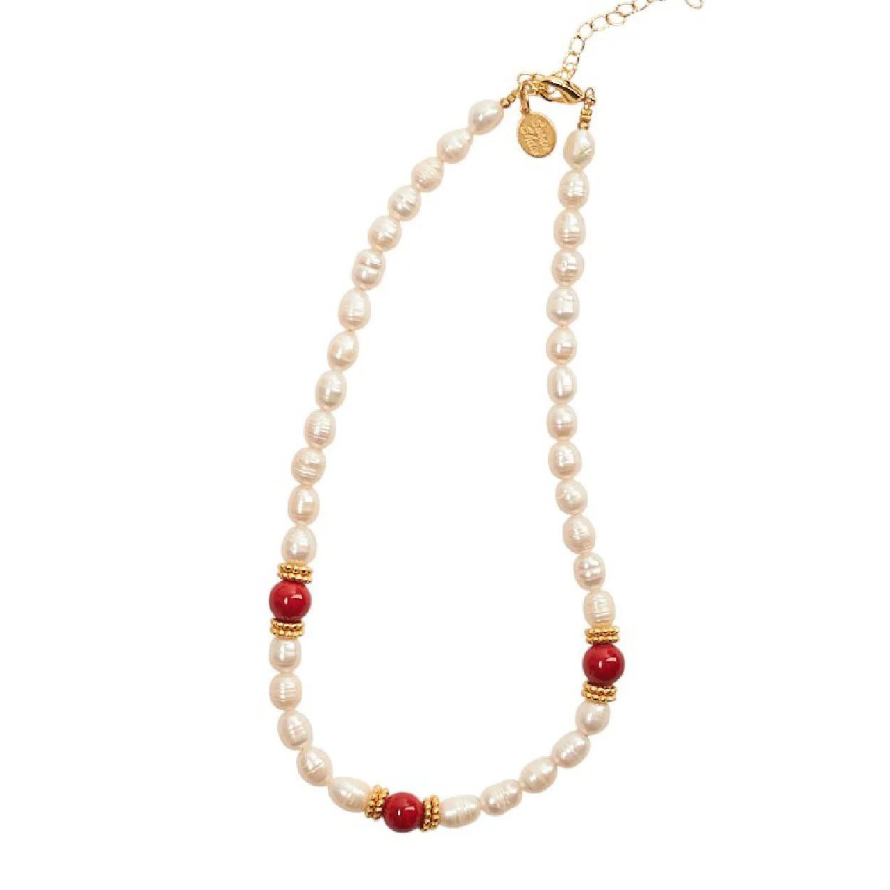 Monticello Pearl & Red Coral Necklace