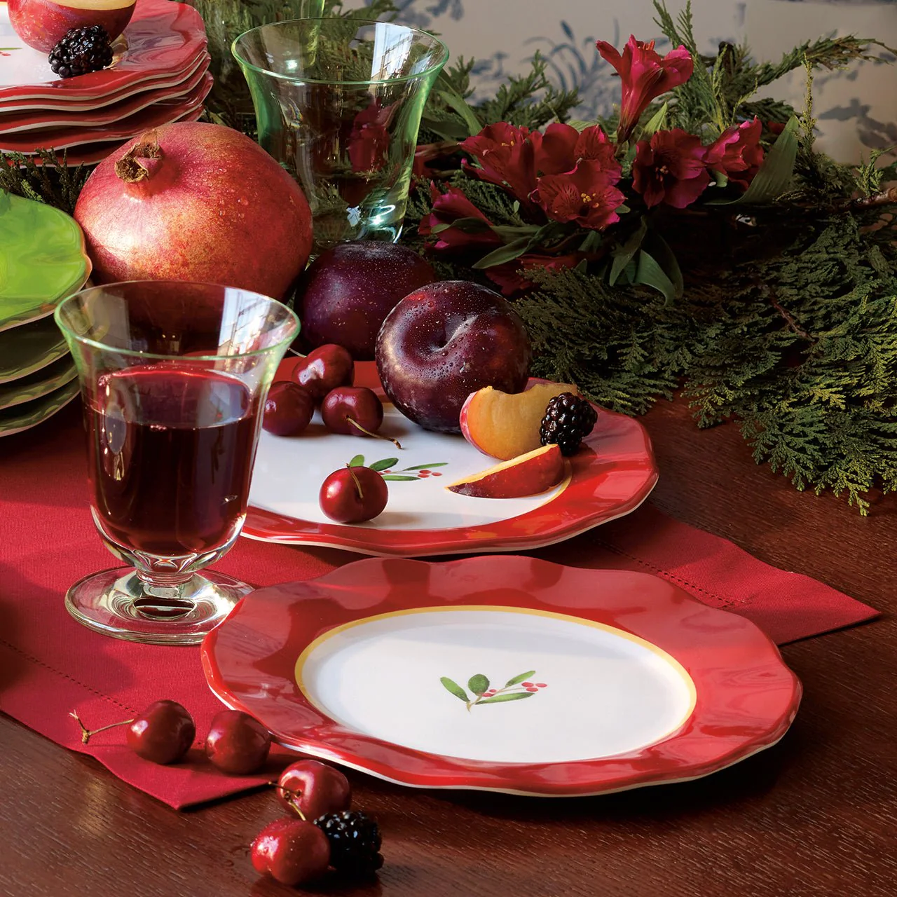 Holly Melamine Salad/Dessert Plates (Set of 4) - Image 3