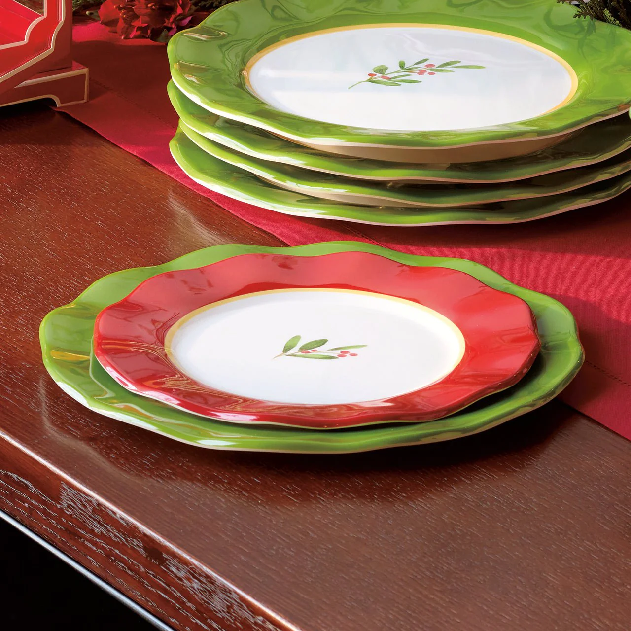 Holly Melamine Salad/Dessert Plates (Set of 4) - Image 4